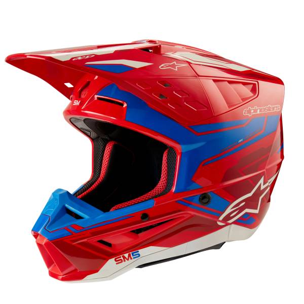 ALPINESTARS - S-M5 ACTION 2 HELMET BRIGHT RED/BLUE GLOSSY XS - Image 1