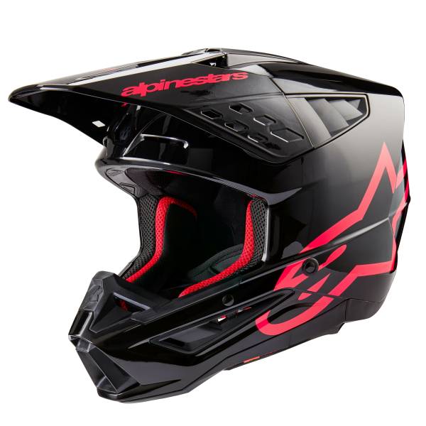 ALPINESTARS - S-M5 CORP HELMET BLACK/DIVA PINK GLOSSY XS - Image 1