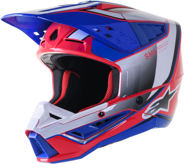 ALPINESTARS - S-M5 SAIL HELMET WHT/DIVA PNK/ENAMEL BLU G XS - Image 1