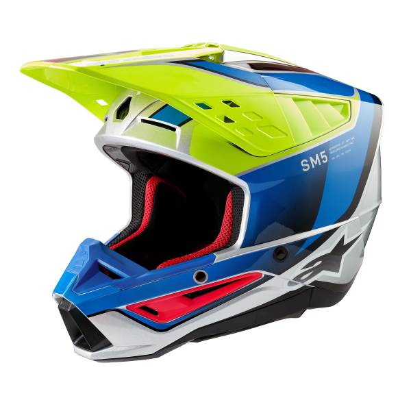 ALPINESTARS - S-M5 SAIL HELMET YLW FLUO/ENAMEL BLU/SLV G 2X - Image 1