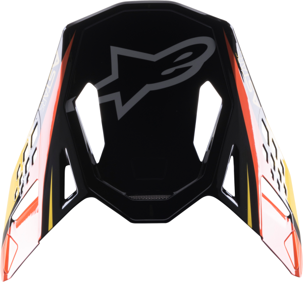 ALPINESTARS - S-M10 CARBON META2 VISOR BLACK/YELLOW/ORANGE GLOSSY - Image 1