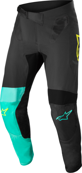 ALPINESTARS - SUPERTECH BLAZE PANTS BLK/PASTEL GRN/YLW FLUO SZ 28 - Image 1