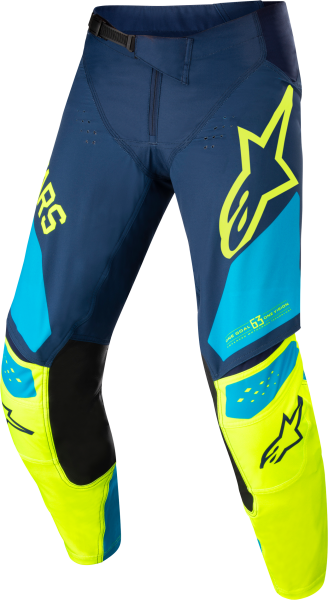 ALPINESTARS - TECHSTAR FACTORY PANTS DRK BLU/YLW FLUO/BLU NEO SZ 28 - Image 1