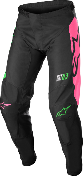 ALPINESTARS - RACER COMPASS PANTS BLK/GRN NEON/PINK FLUO SZ 28 - Image 1