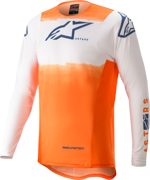 ALPINESTARS - SUPERTECH FOSTER JERSEY WHITE/ORANGE/DARK BLUE 2X - Image 1