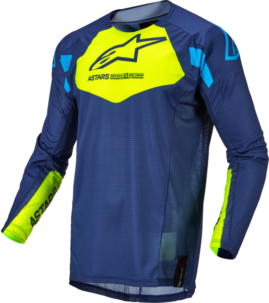 ALPINESTARS - TECHSTAR FACTORY JERSEY DRK BLU/YLW FLUO/BLU NEO 2X - Image 1