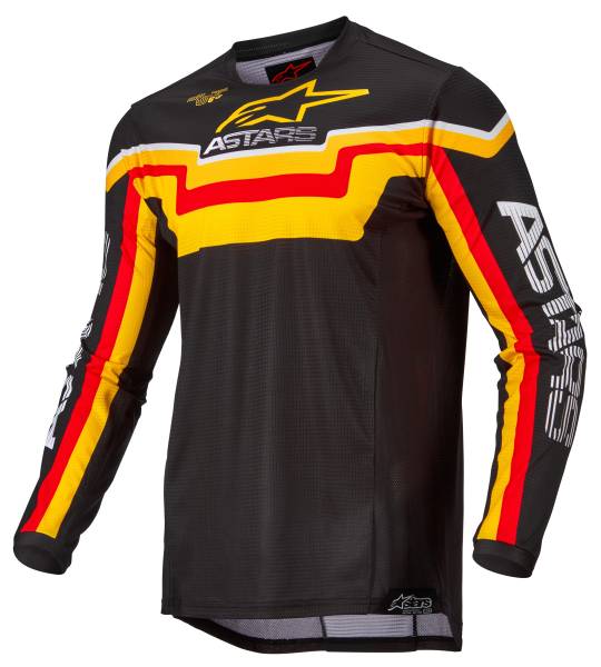 ALPINESTARS - TECHSTAR QUADRO JERSEY BLACK/YELLOW/TANGERINE 2X - Image 1