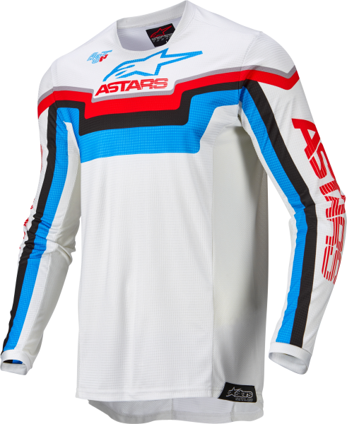 ALPINESTARS - TECHSTAR QUADRO JERSEY OFF WHT/BLU NEO/BRT RED 2X - Image 1