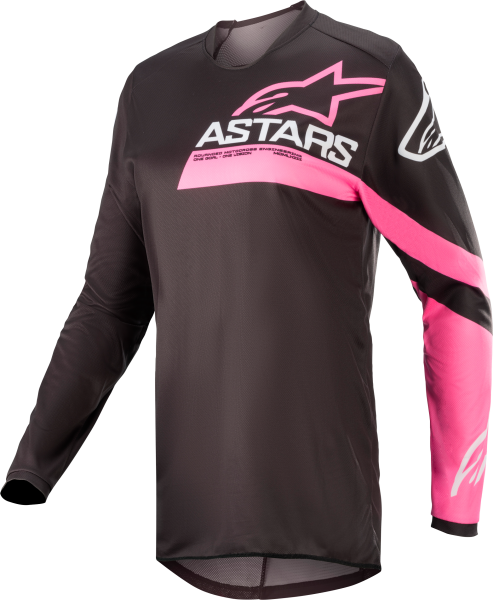 ALPINESTARS - STELLA FLUID CHASER JERSEY BLACK/PINK FLUO LG - Image 1