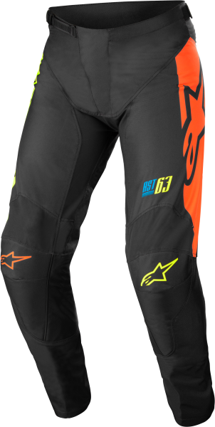 ALPINESTARS - YOUTH RACER COMPASS PANTS BLACK/YELLOW FLUO/CORAL SZ 22 - Image 1