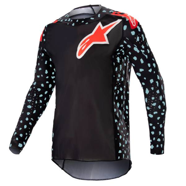 ALPINESTARS - SUPERTECH NORTH JERSEY BLACK/NEON RED 2X - Image 1