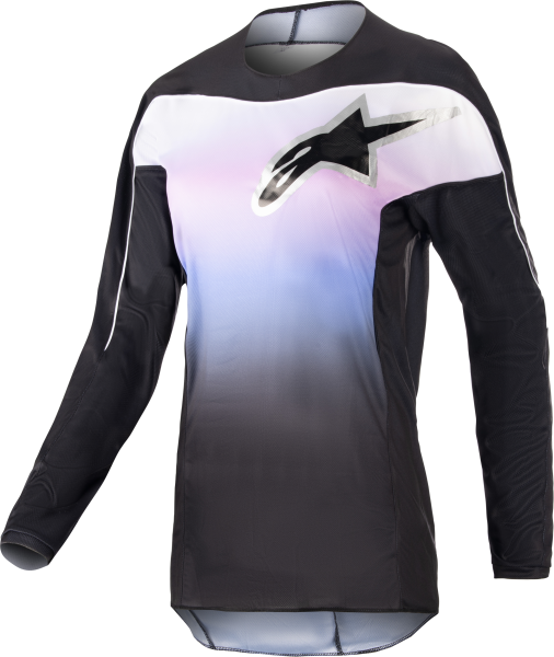 ALPINESTARS - STELLA FLUID JERSEY BLACK/FROZEN PURPLE LG - Image 1