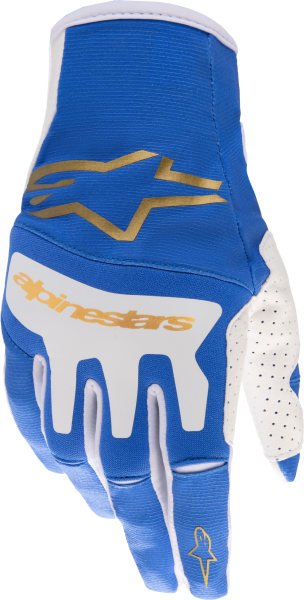 ALPINESTARS - TECHSTAR GLOVES UCLA BLUE/BRUSHED GOLD 2X - Image 1