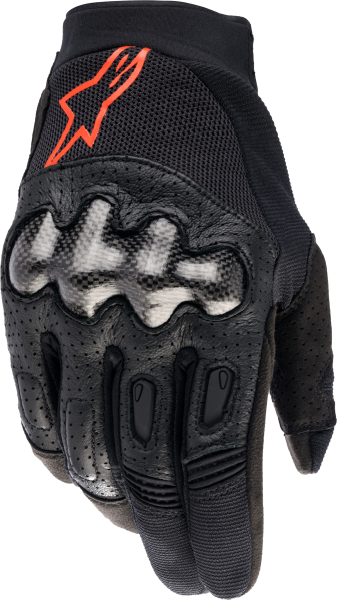 ALPINESTARS - MEGAWATT GLOVES BLACK/RED FLUO 3X - Image 1