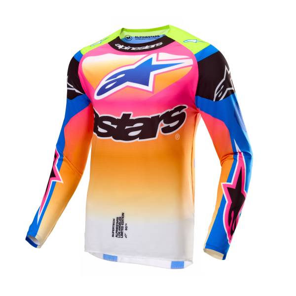 ALPINESTARS - SUPERTECH LE COAST JERSEY WHT/DK BLU/PNK FLUO 2X - Image 1