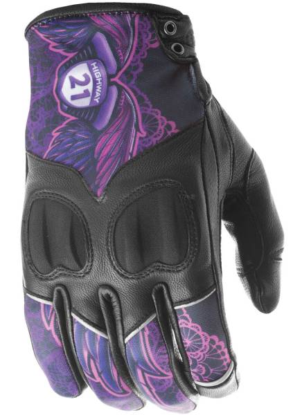 HIGHWAY 21 - WOMEN'S VIXEN GLOVES PURPLE LACE 2X - Image 1