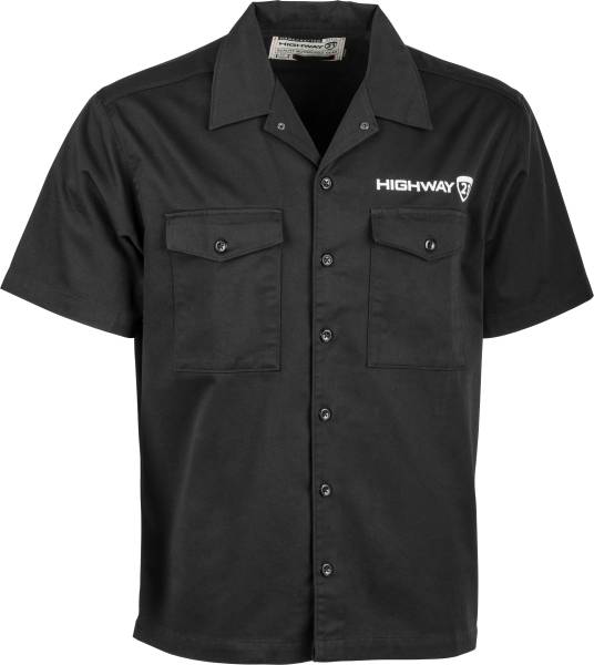 HIGHWAY 21 - HALLIWELL WORK SHIRT BLACK MD - Image 1