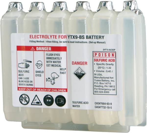 YUASA - ELECTROLYTE PACK YTX9-BS EA/ ACID PACK YTX9-BS - Image 1