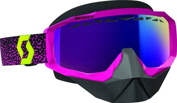 SCOTT - GOGGLE HUSTLE SNOW PPL/YLW AMP TEAL CHROME LENS - Image 1