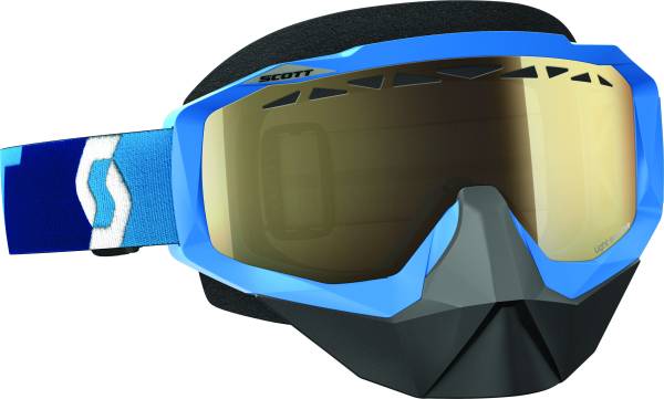 SCOTT - HUSTLE SNOCROSS GOGGLE BLUE W/L.S. BRONZE CHROME LENS - Image 1