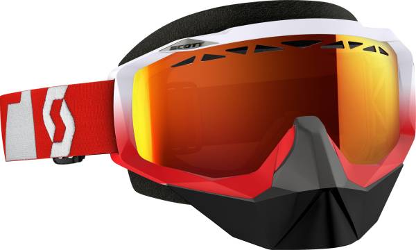 SCOTT - HUSTLE SNOCROSS GOGGLE OXIDE RED/WHITE W/RED CHROME LENS - Image 1