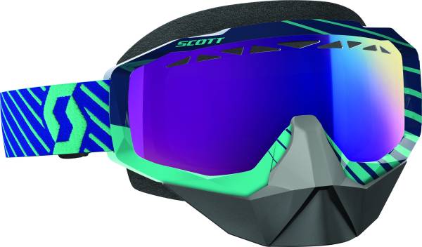 SCOTT - GOGGLE HUSTLE SNOW BLU/ TEAL AMP TEAL CHROME LENS - Image 1