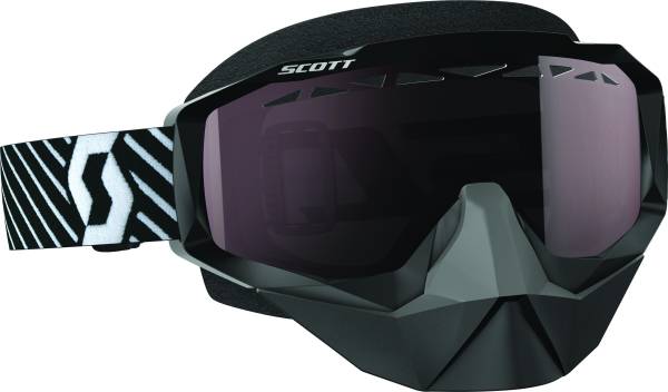 SCOTT - GOGGLE HUSTLE SNO BLK/WHT AMP SIL CHROME LENS - Image 1