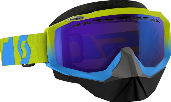 SCOTT - HUSTLE SNOCROSS GOGGLE OXIDE BLUE/GREEN W/BLUE CHROME LENS - Image 1