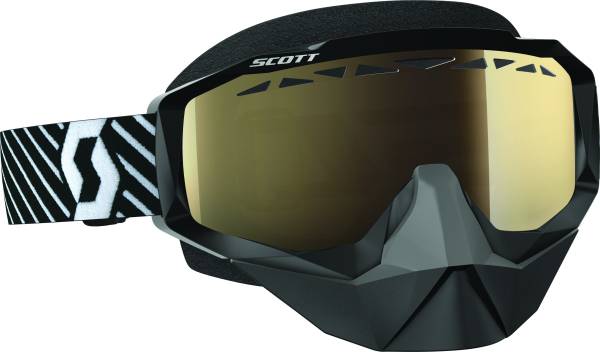 SCOTT - GOGGLE HUSTLE SNOW BLACK/WHITE W/BRONZ CHROME LENS - Image 1