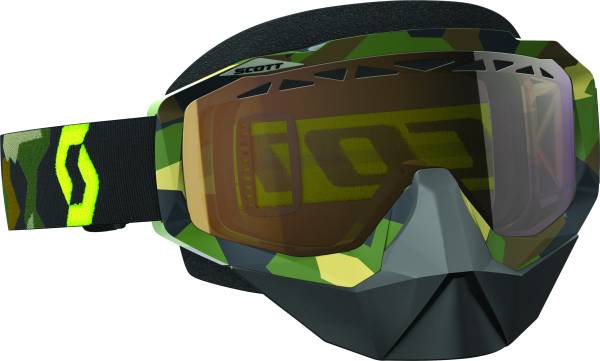 SCOTT - HUSTLE SNO-X GOGGLE GRY/YLW AM P GOLD CHROME LENS - Image 1