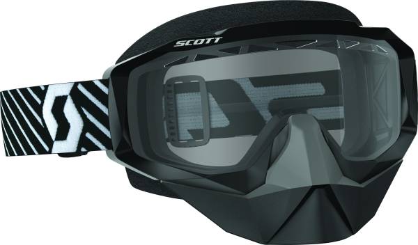 SCOTT - GOGGLE HUSTLE SNOW BLACK/WHITE W/CLEAR LENS - Image 1