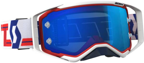 SCOTT - PROSPECT GOGGLE RED/WHITE W/ELECTRIC BLUE CHROME LENS - Image 1