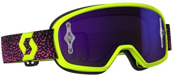 SCOTT - BUZZ PRO GOGGLE YELLOW/PINK W/PURPLE CHROME LENS - Image 1