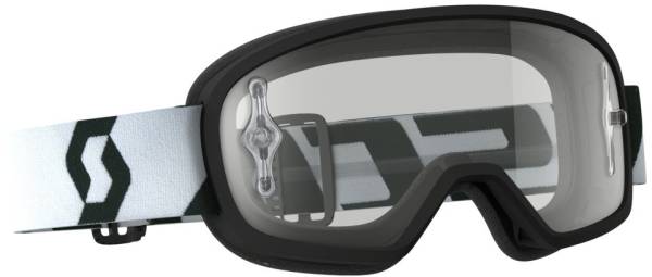 SCOTT - BUZZ PRO GOGGLE BLACK/WHITE W/CLEAR WORKS LENS - Image 1