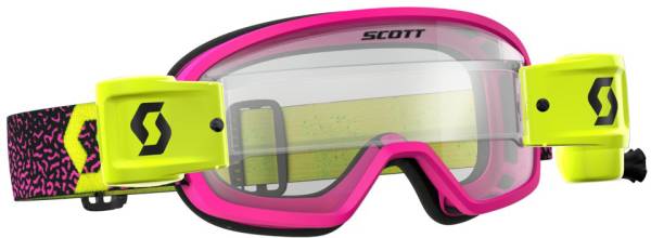 SCOTT - YOUTH BUZZ WFS GOGGLE PINK/YELLOW W/CLEAR LENS - Image 1