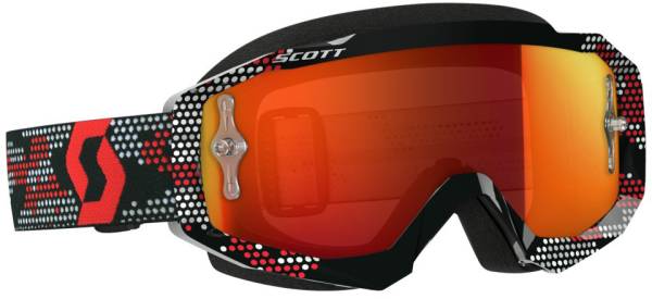 SCOTT - HUSTLE GOGGLE BLACK/RED W/ORANGE CHROME LENS - Image 1