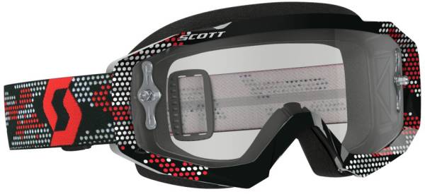 SCOTT - HUSTLE GOGGLE BLACK/RED W/CLEAR WORKS LENS - Image 1