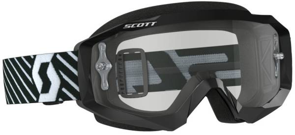 SCOTT - HUSTLE GOGGLE BLACK/WHITE W/CLEAR WORKS LENS - Image 1