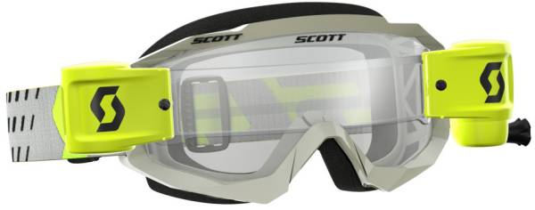 SCOTT - HUSTLE MX WFS GOGGLE GREY/YELLOW W/CLEAR LENS - Image 1