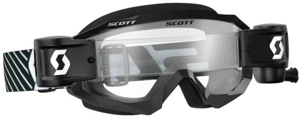 SCOTT - HUSTLE MX WFS GOGGLE BLACK/WHITE W/CLEAR LENS - Image 1