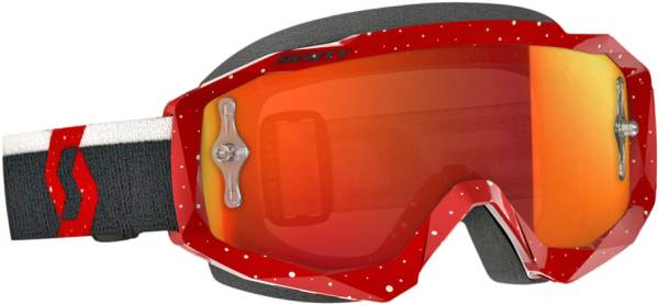 SCOTT - HUSTLE GOGGLE RED/WHITE W/ORANGE CHROME WORKS - Image 1