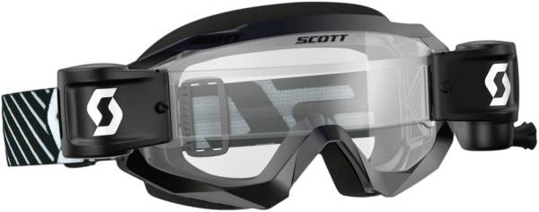 SCOTT - HUSTLE X WFS GOGGLE BLACK/WHITE W/ CLEAR LENS - Image 1