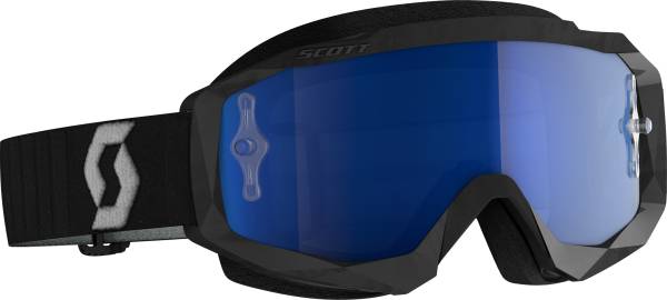 SCOTT - HUSTLE X MX GOGGLE BLACK/GREY ELECTRIC BLUE CHROME WORKS - Image 1