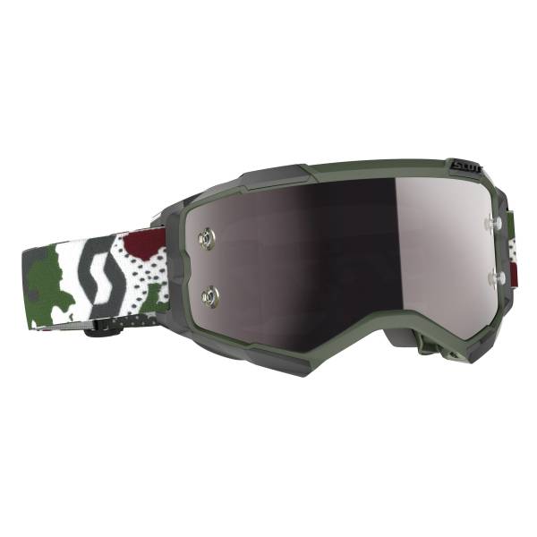 SCOTT - FURY GOGGLE DARK GREEN/WHITE CAMO W/SILVER CHROME WORKS - Image 1