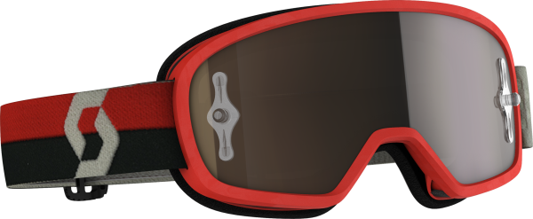 SCOTT - YOUTH BUZZ MX PRO GOGGLE RED/GREY W/GOLD CHROME WORKS - Image 1