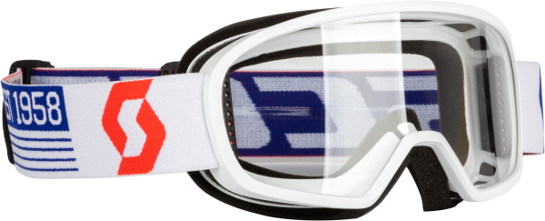 SCOTT - YOUTH BUZZ MX GOGGLE WHITE/RED W/CLEAR - Image 1