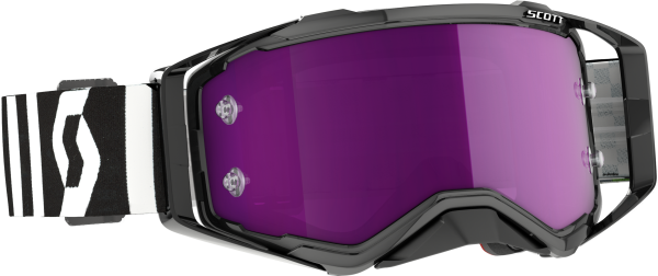 SCOTT - PROSPECT RACING GOGGLE BLK/ WHT PURPLE CHROME WORKS - Image 1