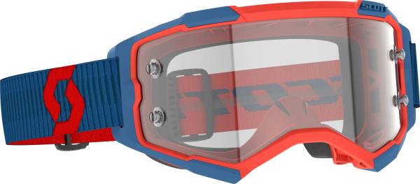 SCOTT - FURY GOGGLE DRK BLUE/NEON RED CLEAR WORKS - Image 1