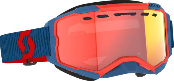 SCOTT - FURY SNOWCROSS LS GOGGLE DRK BLU/NEON RED RED CHROME - Image 1