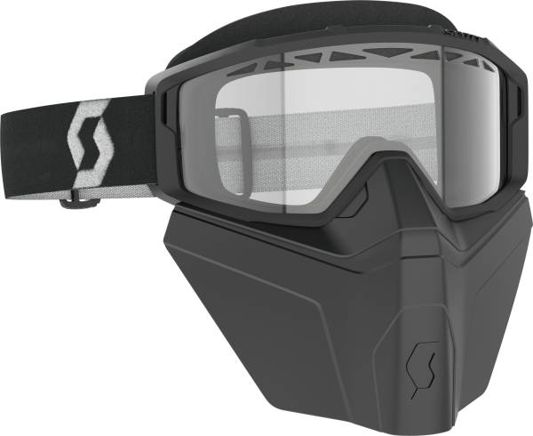 SCOTT - PRIMAL SAFARI FACEMASK GOGGLE BLACK/WHITE CLEAR LENS - Image 1